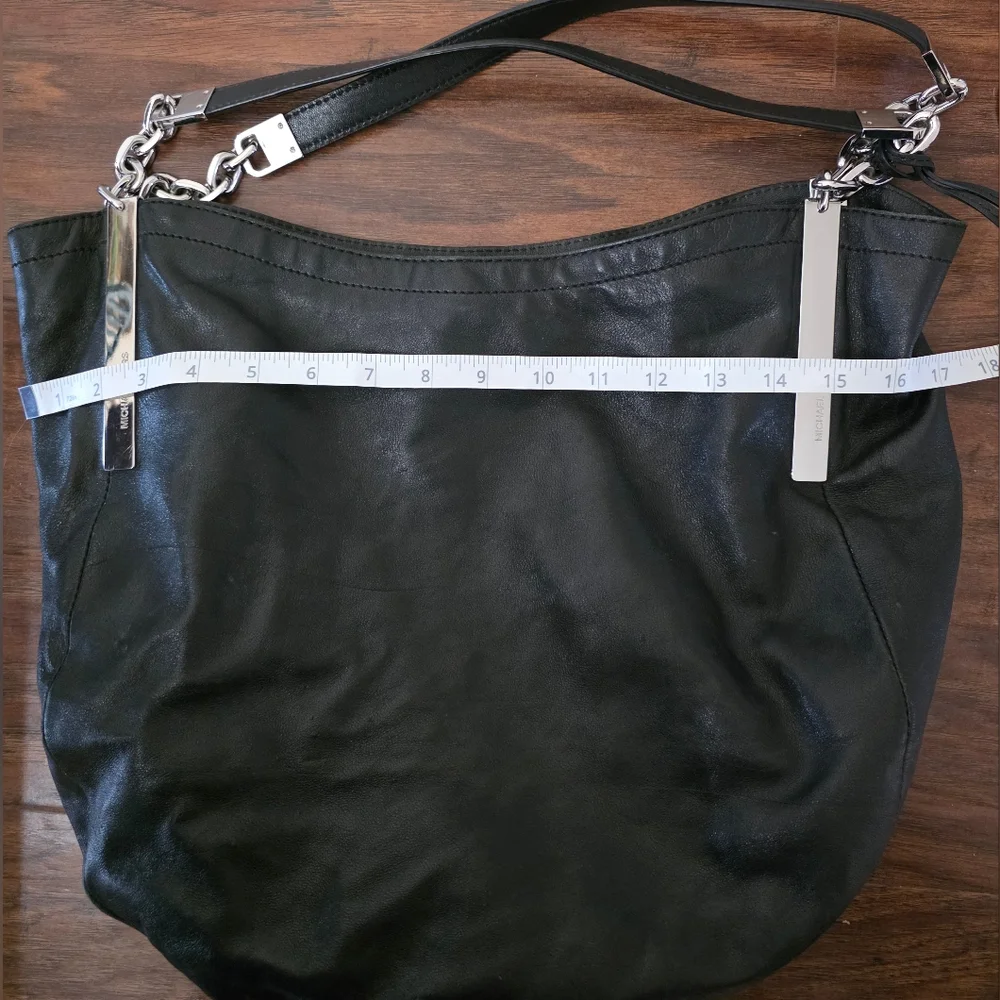 Michael Kors Black Shoulder Bag with Silver Accents - Picture 8 of 11